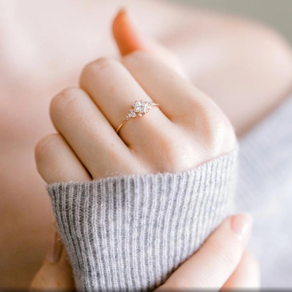 NEW 18K Gold Filled White Sapphire Engagement Ring - Picture 3 of 5